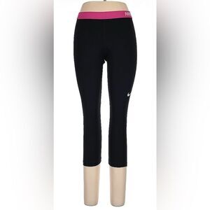 Nike Pro 365 dri-fit Cropped leggings with  pink elastic waist size Large